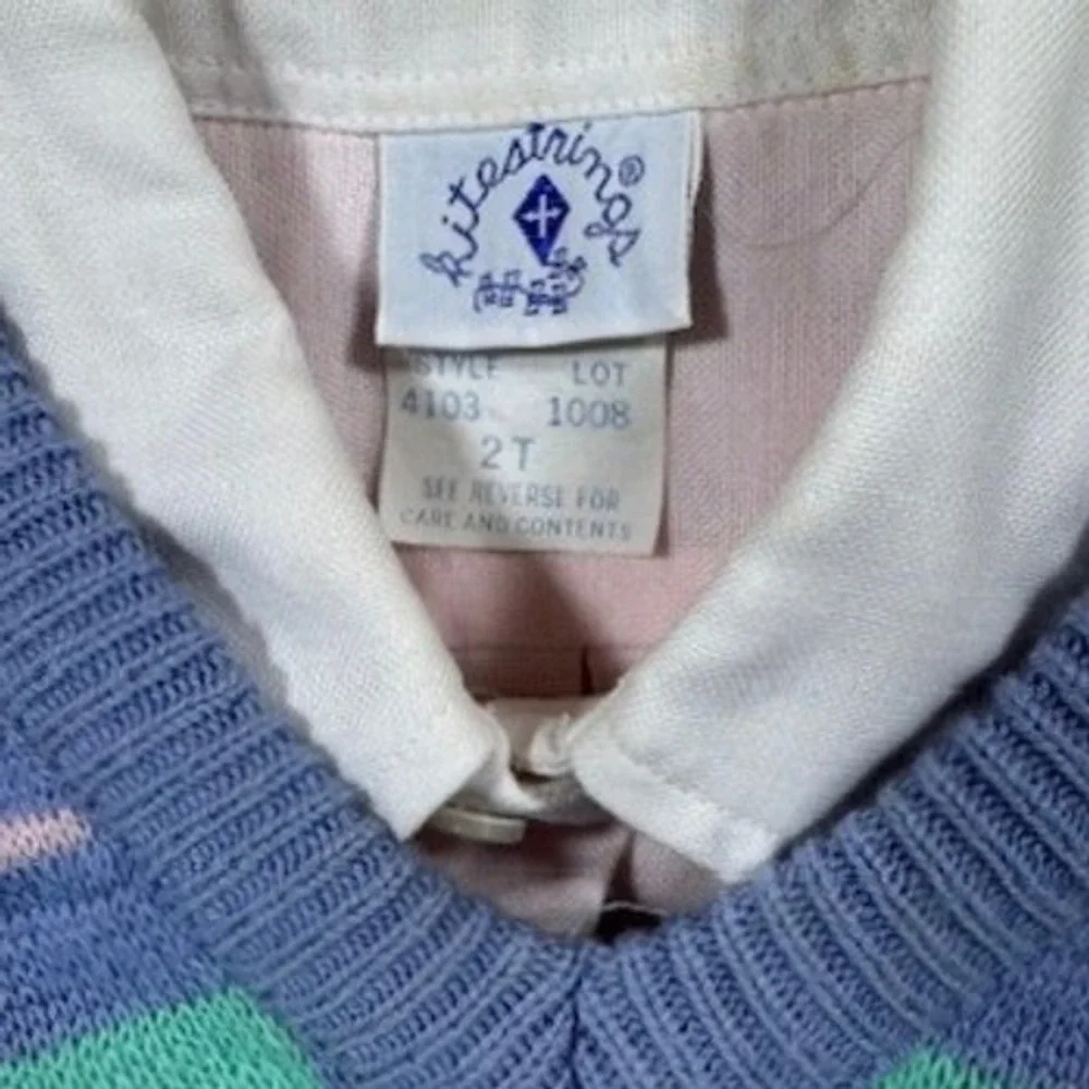 Vintage Kitestrings Baby 2pc Set‎ Plaid Sweater Vest Button Down Shirt Preppy